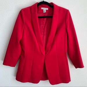 H&M Three-Quarter Sleeve Cherry Red Blazer